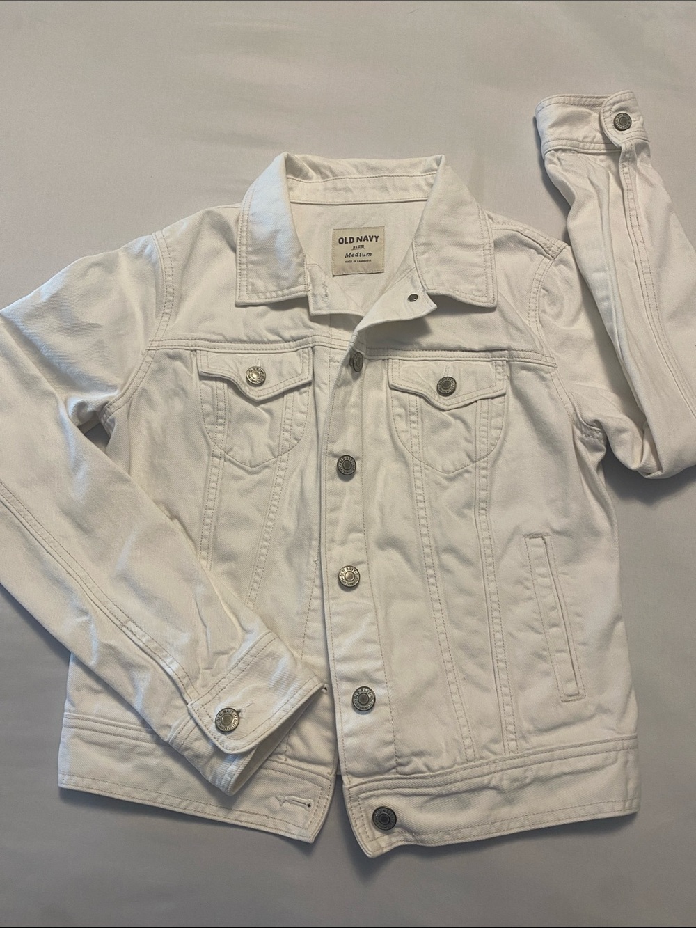 Old Navy White Denim Jacket - Medium